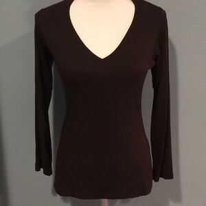 Veronique Delachaux Maternity V Neck Brown Top